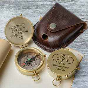 Personalized Engraved Compass - Family - For Couple - So You Can Find Me In Every Lifetime - Gpb26237