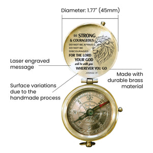 Personalized Engraved Compass - Family - To My Son Daughter Grandson Granddaughter - Your God Will Be With You - Gpb16076