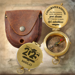 Personalized Engraved Compass - Family - To My Son Daughter Grandson Granddaughter - May This Compass Guide You Towards Your Dreams - Gpb16079