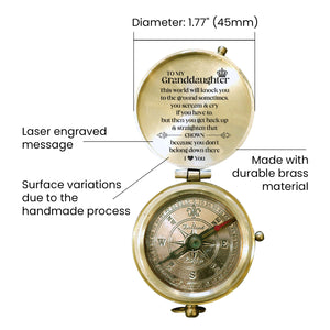 Personalized Engraved Compass - Family - To My Granddaughter - You Get Back Up & Straighten That Crown - Gpb23015