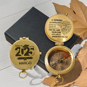 Personalized Engraved Compass - Family - To My Son Daughter Grandson Granddaughter - Your God Will Be With You - Gpb16076