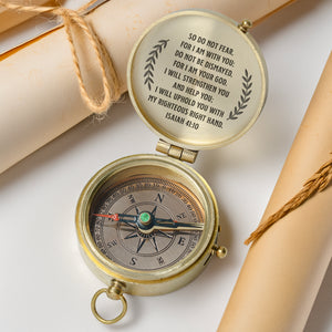 One Step with Faith, Forever Guided - I Will Strengthen You And Help You - Baptism & Communion Compass - Gpb16090