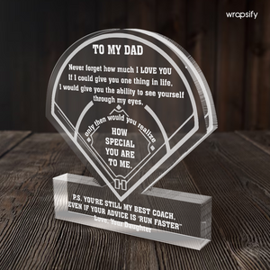 Crystal Plaque - Softball - To My Dad - From Daughter - You're Still My Best Coach - Gznf18122