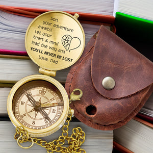 Personalized Engraved Compass - Family - To My Son - From Dad - Let Your Heart & Mind Lead The Way - Gpb16074