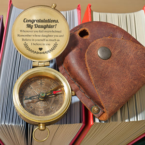 Personalized Engraved Compass - Family - To My Daughter - Believe In Yourself As Much As I Believe In You - Gpb17015