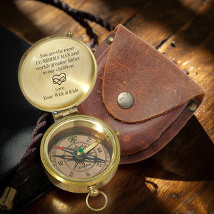 Personalized Engraved Compass - Family - To My Husband - From Wife & Kids - You Are The Most Incredible Man - Gpb14023