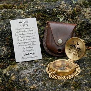 Personalized Engraved Compass - 10th & 50th Anniversary Gift - Gpb26247