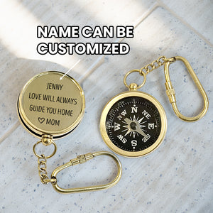 Personalized Brass Compass Keychain - Family - To My Daughter - From Mom - Always Remember To Chase Your Dreams - Gkqj17004