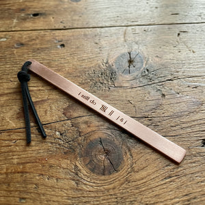 Personalized 7th Anniversary Copper Bookmark | Hand-Stamped "I Still Do" | Gdk26001