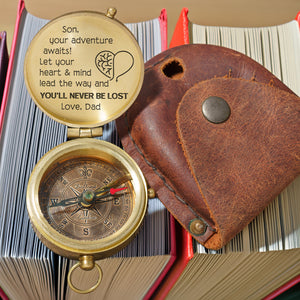Personalized Engraved Compass - Family - To My Son - From Dad - Let Your Heart & Mind Lead The Way - Gpb16074