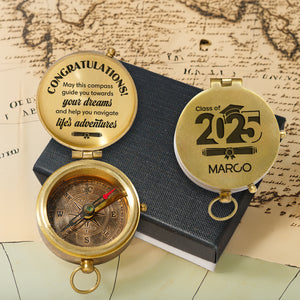 Personalized Engraved Compass - Family - To My Son Daughter Grandson Granddaughter - May This Compass Guide You Towards Your Dreams - Gpb16079