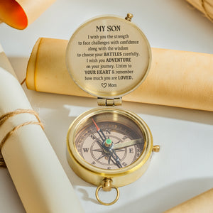 Personalized Engraved Compass - Family - To My Son - Listen To Your Heart - Gpb16094