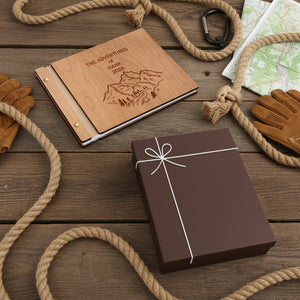 Personalized Wood Adventure Book | Travel & Hiking Scrapbook | Gift for Explorers or Yourself | Gdpa34001