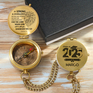 Personalized Engraved Compass - Family - To My Son Daughter Grandson Granddaughter - Your God Will Be With You - Gpb16076