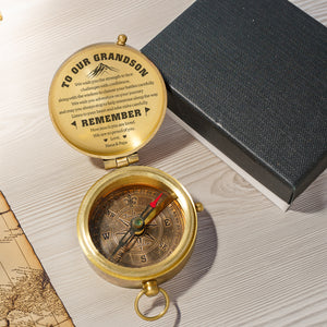Personalized Engraved Compass - Family - To Our Grandson - We Are So Proud Of You - Gpb22020