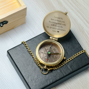 Personalized Engraved Bronze Compass - Handmade 7 years Anniversary Gift for Man | Custom Name, Date - Gpb26267