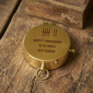 Personalized Traditional 7th Anniversary Copper Gift for Husband | Engraved Bronze Compass - I'll Choose You Over And Over And Over - Gpb14032