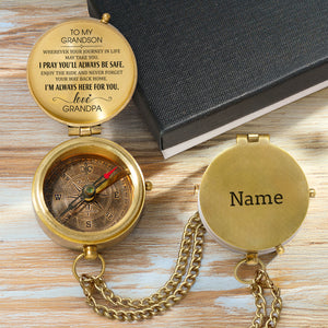 Personalized Compass To Grandson - I'm Always Here For You - Gpb22001