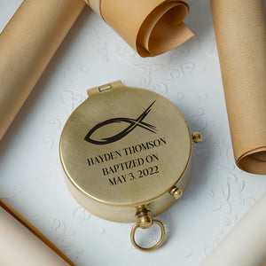 One Step with Faith, Forever Guided - I Am With You - Baptism & Communion Compass - Gpb16095