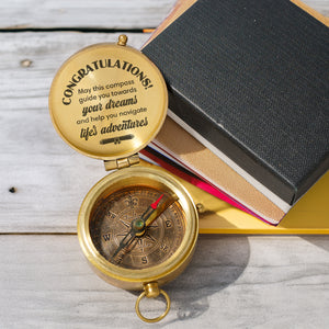 Personalized Engraved Compass - Family - To My Son Daughter Grandson Granddaughter - May This Compass Guide You Towards Your Dreams - Gpb16079