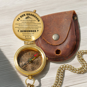 Personalized Engraved Compass - Family - To Our Grandson - We Are So Proud Of You - Gpb22020