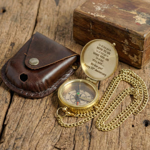 Personalized Engraved Bronze Compass - Handmade 50 years Anniversary Gift for Grandpa & Grandma | Custom Name, Date - Gpb20010