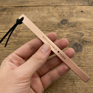 Personalized 7th Anniversary Copper Bookmark | Hand-Stamped "Seven Chapters In" | Gdk26003