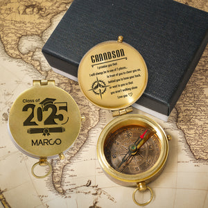 Personalized Engraved Compass - Family - To My Grandson - I Will Always Behind You To Have Your Back - Gpb22018