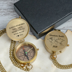 Personalized Engraved Compass - Family - To My Son - You'll Never Have To Walk Alone - Gpb16093