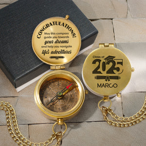 Personalized Engraved Compass - Family - To My Son Daughter Grandson Granddaughter - May This Compass Guide You Towards Your Dreams - Gpb16079