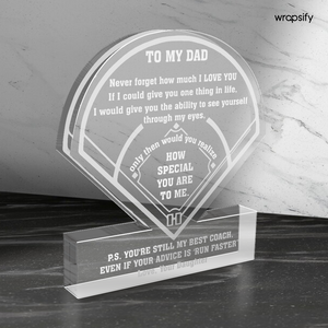 Crystal Plaque - Softball - To My Dad - From Daughter - You're Still My Best Coach - Gznf18122