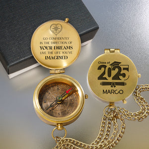 Personalized Engraved Compass - Family - To My Son Daughter Grandson Granddaughter - Live The Life You've - Gpb16078