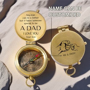 Personalized Engraved Compass - Family - To My Dad - From Son - Any Man Can Be A Father - Gpb18056