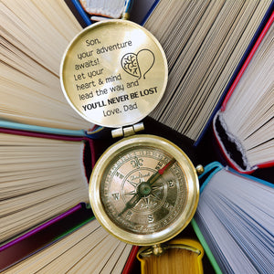 Personalized Engraved Compass - Family - To My Son - From Dad - Let Your Heart & Mind Lead The Way - Gpb16074
