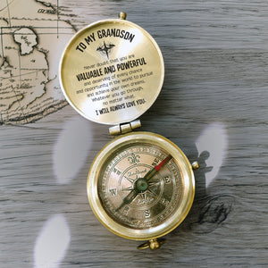 Personalized Engraved Compass - Family - To My Grandson - I Will Always Love You - Gpb22017