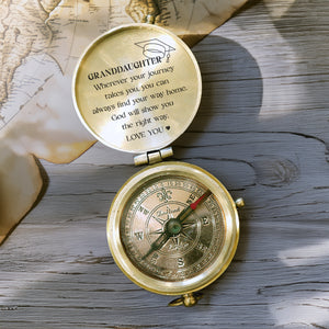 Personalized Engraved Compass - Family - To My Granddaughter - God Will Show You The Right Way - Gpb23012