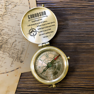 Personalized Engraved Compass - Family - To My Grandson - I Will Always Behind You To Have Your Back - Gpb22018