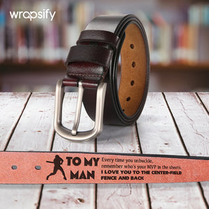 Home Run Hero Gift - Baseball Leather Belt with a Hidden Surprise - Gar26007