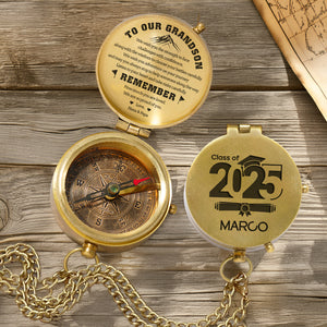 Personalized Engraved Compass - Family - To Our Grandson - We Are So Proud Of You - Gpb22020