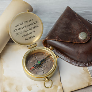 One Step with Faith, Forever Guided - May This Day Be A New Beginning For You - Baptism & Communion Compass - Gpb16086