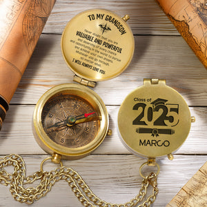 Personalized Engraved Compass - Family - To My Grandson - I Will Always Love You - Gpb22017