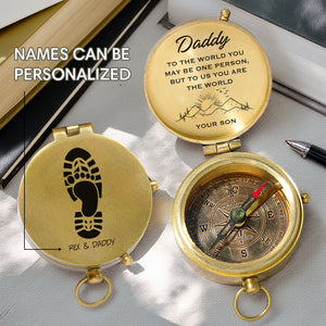 Personalized Engraved Compass - Family - To My Dad - From Son - You Are The World - Gpb18062