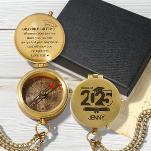 Personalized Engraved Compass - Family - To My Granddaughter - God Will Show You The Right Way - Gpb23012
