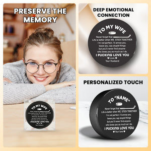 Personalized Hockey Puck - Hockey - To My Wife - Life Is Better When We Stick Together - Gai15011