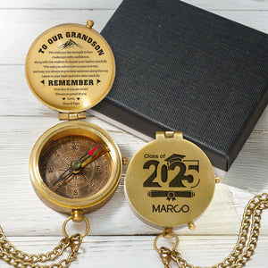 Personalized Engraved Compass - Family - To Our Grandson - We Are So Proud Of You - Gpb22020