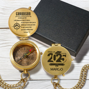 Personalized Engraved Compass - Family - To My Grandson - I Will Always Behind You To Have Your Back - Gpb22018