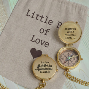 Personalized Engraved Compass - Family - For Couple - It Started With A Message - Gpb26244