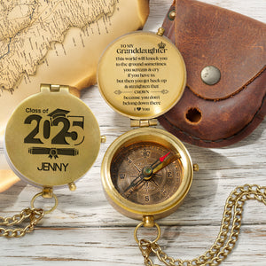 Personalized Engraved Compass - Family - To My Granddaughter - You Get Back Up & Straighten That Crown - Gpb23015