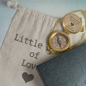 Personalized Engraved Bronze Compass - Handmade 10 years Anniversary Gift for Couples | Custom Name, Date - Gpb26252