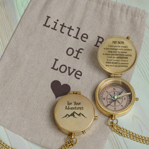 Personalized Engraved Compass - Family - To My Son - Listen To Your Heart - Gpb16094